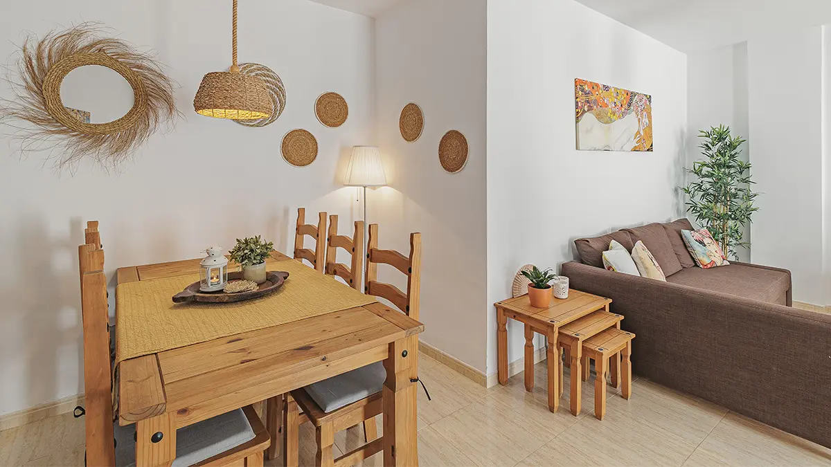Dining area and living room – apartment for sale in Frigiliana